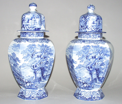 Vases Pair with Covers c1920s